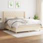 Preview: ARDEBO.de - Boxspringbett mit Matratze Creme 160x200 cm Stoff