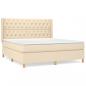 Preview: Boxspringbett mit Matratze Creme 160x200 cm Stoff