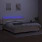 Preview: Boxspringbett mit Matratze & LED Creme 160x200 cm Stoff