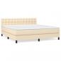 Preview: ARDEBO.de - Boxspringbett mit Matratze Creme 160x200 cm Stoff