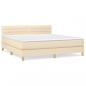 Preview: Boxspringbett mit Matratze Creme 160x200 cm Stoff