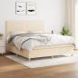 Preview: ARDEBO.de - Boxspringbett mit Matratze Creme 160x200 cm Stoff