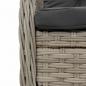 Preview: 9-tlg. Garten-Essgruppe mit Kissen Hellgrau Poly Rattan