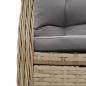 Preview: 5-tlg. Garten-Essgruppe mit Kissen Beige Poly Rattan