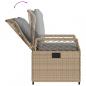 Preview: 7-tlg. Garten-Essgruppe mit Kissen Beige Poly Rattan