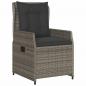 Preview: 3-tlg. Bistro-Set mit Kissen Grau Poly Rattan