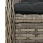 Preview: 3-tlg. Bistro-Set mit Kissen Grau Poly Rattan