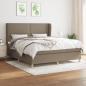 Preview: ARDEBO.de - Boxspringbett mit Matratze Taupe 160x200 cm Stoff