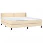 Preview: Boxspringbett mit Matratze Creme 160x200 cm Stoff