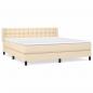 Preview: Boxspringbett mit Matratze Creme 160x200 cm Stoff