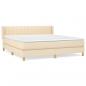 Preview: ARDEBO.de - Boxspringbett mit Matratze Creme 160x200 cm Stoff