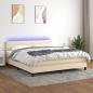 Preview: ARDEBO.de - Boxspringbett mit Matratze & LED Creme 160x200 cm Stoff