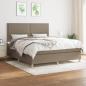 Preview: ARDEBO.de - Boxspringbett mit Matratze Taupe 180x200 cm Stoff