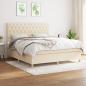 Preview: ARDEBO.de - Boxspringbett mit Matratze Creme 160x200 cm Stoff