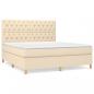 Preview: Boxspringbett mit Matratze Creme 160x200 cm Stoff