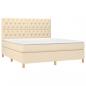 Preview: Boxspringbett mit Matratze Creme 160x200 cm Stoff