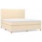 Preview: Boxspringbett mit Matratze Creme 160x200 cm Stoff