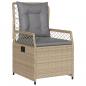 Preview: 5-tlg. Garten-Essgruppe mit Kissen Beige Poly Rattan