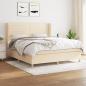 Preview: ARDEBO.de - Boxspringbett mit Matratze Creme 160x200 cm Stoff