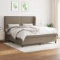 Preview: ARDEBO.de - Boxspringbett mit Matratze Taupe 160x200 cm Stoff