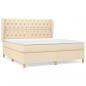 Preview: Boxspringbett mit Matratze Creme 160x200 cm Stoff