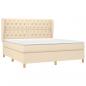 Preview: Boxspringbett mit Matratze Creme 160x200 cm Stoff