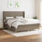 Preview: ARDEBO.de - Boxspringbett mit Matratze Taupe 160x200 cm Stoff