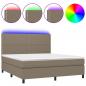 Preview: Boxspringbett mit Matratze & LED Taupe 160x200 cm Stoff