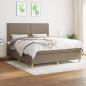 Preview: ARDEBO.de - Boxspringbett mit Matratze Taupe 160x200 cm Stoff