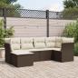 Preview: ARDEBO.de - 6-tlg. Garten-Sofagarnitur mit Kissen Braun Poly Rattan