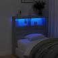 Preview: LED-Kopfteil mit Ablagen Grau Sonoma 100x17x102 cm