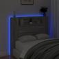 Preview: LED-Kopfteil mit Ablagen Grau Sonoma 120x16,5x103,5 cm