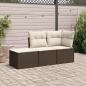 Preview: ARDEBO.de - 3-tlg. Garten-Sofagarnitur mit Kissen Braun Poly Rattan