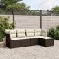 Preview: ARDEBO.de - 5-tlg. Garten-Sofagarnitur mit Kissen Braun Poly Rattan