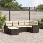 Preview: ARDEBO.de - 6-tlg. Garten-Sofagarnitur mit Kissen Braun Poly Rattan