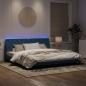 Preview: Bettgestell mit LED-Leuchten Blau 200x200 cm Samt