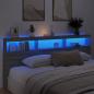 Preview: LED-Kopfteil mit Ablage Grau Sonoma 220x17x102 cm