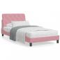 Preview: ARDEBO.de - Bett mit Matratze Rosa 100x200 cm Samt