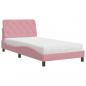 Preview: Bett mit Matratze Rosa 100x200 cm Samt