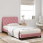 Preview: Bett mit Matratze Rosa 100x200 cm Samt