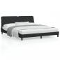 Preview: ARDEBO.de - Bett mit Matratze Schwarz 180x200 cm Samt