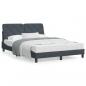 Preview: ARDEBO.de - Bett mit Matratze Dunkelgrau 140x190 cm Samt