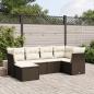 Preview: ARDEBO.de - 6-tlg. Garten-Sofagarnitur mit Kissen Braun Poly Rattan