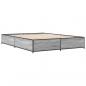 Preview: Bettgestell Grau Sonoma 150x200 cm Holzwerkstoff und Metall