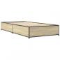 Preview: Bettgestell Sonoma-Eiche 100x200 cm Holzwerkstoff und Metall