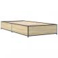 Preview: Bettgestell Sonoma-Eiche 100x200 cm Holzwerkstoff und Metall