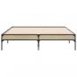 Preview: Bettgestell Sonoma-Eiche 140x190 cm Holzwerkstoff und Metall