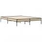 Preview: Bettgestell Sonoma-Eiche 140x190 cm Holzwerkstoff und Metall