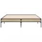 Preview: Bettgestell Sonoma-Eiche 135x190 cm Holzwerkstoff und Metall