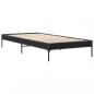 Preview: Bettgestell Schwarz 75x190 cm Holzwerkstoff und Metall